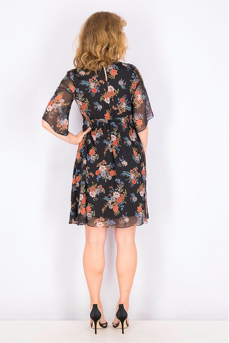 VERO MODA Women Floral Mini Dress, Black Combo - Image 2